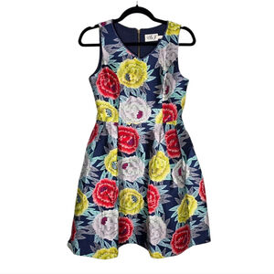Eliza J A-Line Floral Sleeveless Mini Dress Sz 4